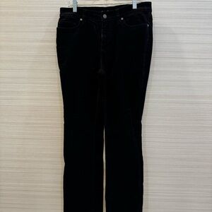 Lands' End Corduroy Mid Rise Demi Bootcut Black Pants Women’s Size 8